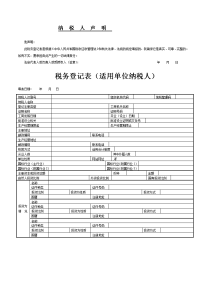 税务登记表文书样式