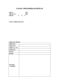 行业特有工种职业技能鉴定站审批登记表