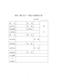 首批“浙江名人”候选人推报登记表