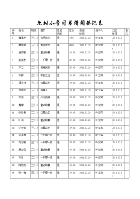 九树小学图书借阅登记表