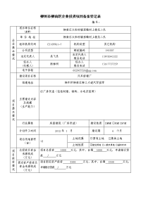 柳南区企业投资项目备案登记表(需双面打印)