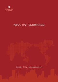 中国电动小汽车行业发展研究报告