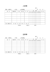 仓库管理表格大全汇总仓库管理全套常用表格模板