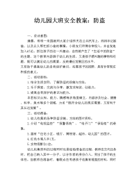 幼儿园大班安全教案：防盗