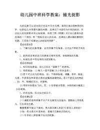 幼儿园中班科学教案：捕光捉影