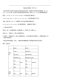 初二英语语法一,般过去时及练习学习进修题