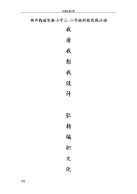 1我看、我想、我设计,弘扬编织文化(新市实验小学科学实践精彩活动)