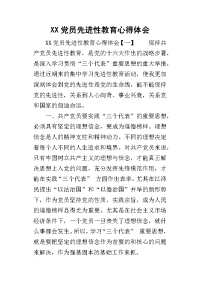 XX党员先进性教育心得体会(同名15143)
