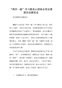 “两学一做”学习教育心得体会坚定理想信念跟党走