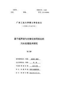 基于超声波与光催化协同效应的污水处理技术研究