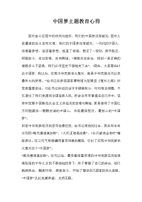 中国梦主题教育心得