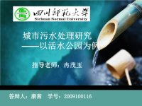 城市污水处理研究-毕业论文答辩