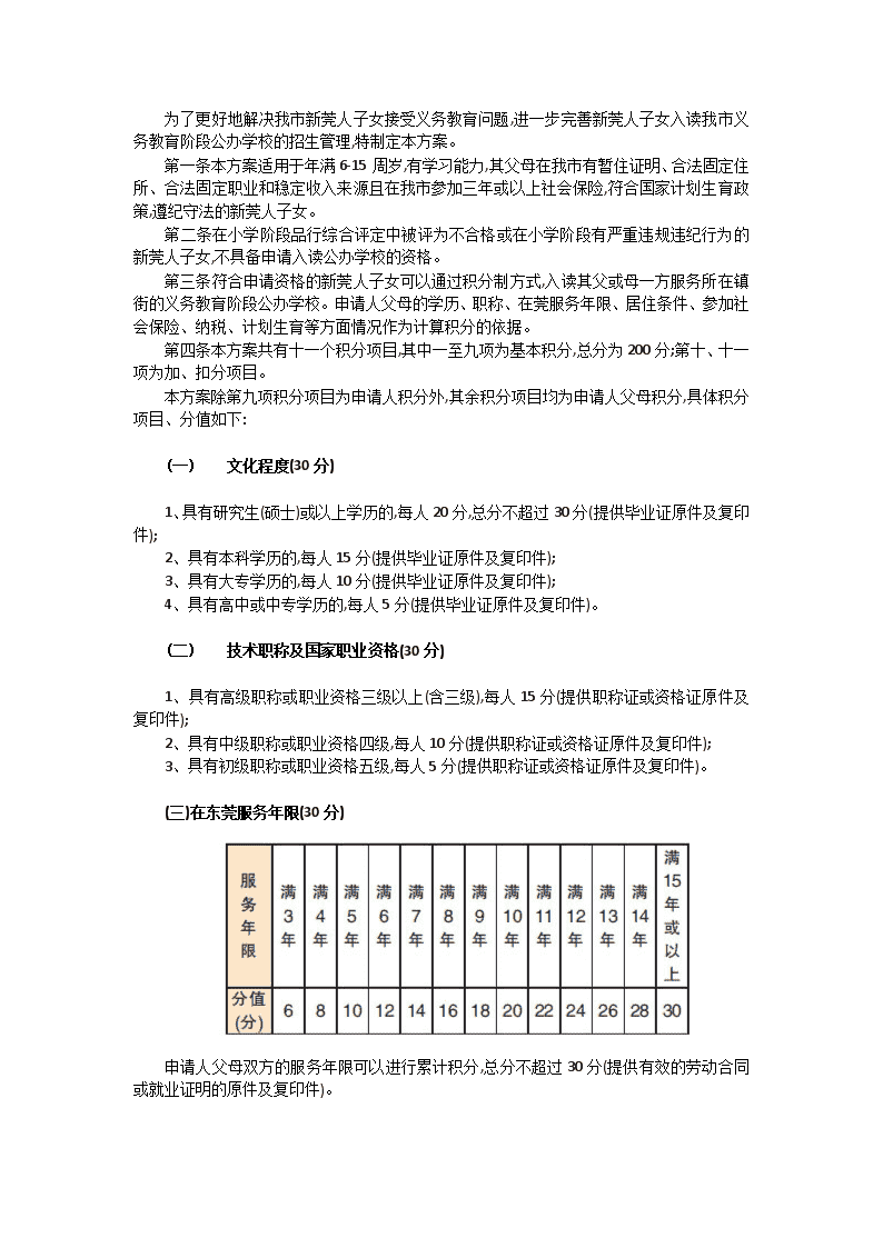 东莞新莞人积分入学申请流程及加分明细