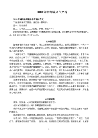 2010年中考满分作文选