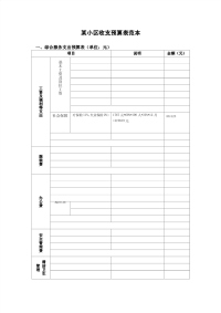 某小区物业费收支预算表