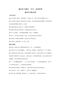 满分作文题记、开头、结尾荟萃