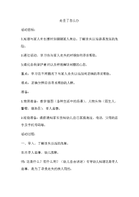 中班社会教案：走丢了怎么办