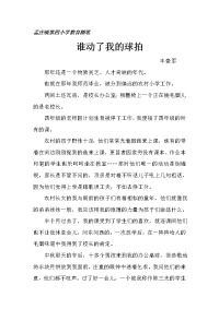 孟庄镇第四小学教育随笔-谁动了我的乒乓球拍