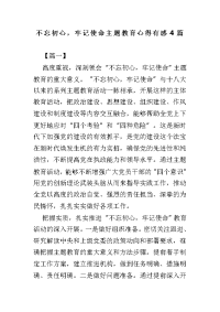 不忘初心，牢记使命主题教育心得有感4篇