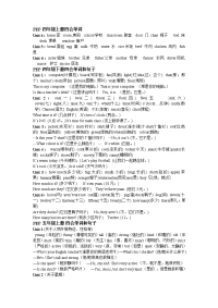 pep四会单词句子