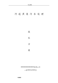河道污水处理技术方案设计