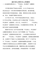 党支部不忘初心牢记使命主题教育心得体会永葆党员本色为人民服务范文两篇