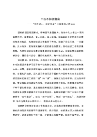 “不忘初心，牢记使命”主题教育心得体会（抓落实篇）：不折不扣抓落实