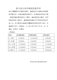 外墙清洗报价单