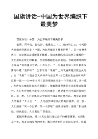 国旗讲话中国为世界编织下最美梦