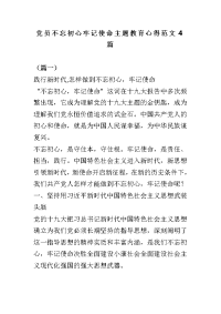 党员不忘初心牢记使命主题教育心得范文4篇