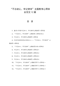 “不忘初心，牢记使命”主题教育心得体会范文12篇