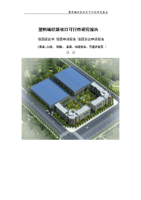 塑料编织袋项目可行性研究报告【可编辑案例】