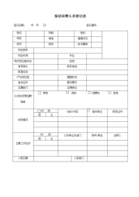 保洁应聘人员登记表