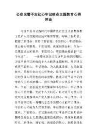 公安民警不忘初心牢记使命主题教育心得体会