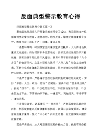 反面典型警示教育心得