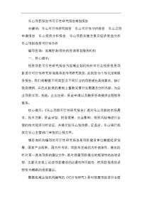 乐山项目报告书可行性研究报告策划报告