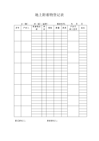 征地补偿、地上附着物、青苗补偿登记表