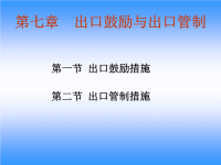出口鼓励与出口管制措施(I)