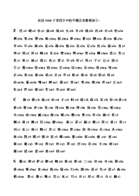 汉语3500个常用字中的平翘舌音整理如下