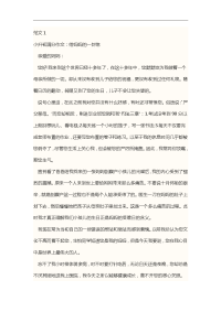 小升初满分作文范文鉴赏