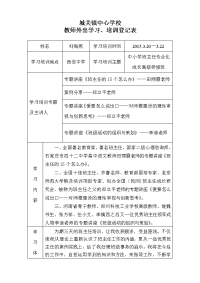 刘海燕城关镇教师外出学习培训登记表2