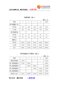 全面预算表格3