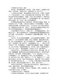 中考满分作文范文：痕迹