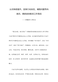 认识持续提升，坚持行动自觉，增强问题导向意识，狠抓政协联系工作落实——专题教育心得体会