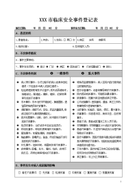 临床安全不良事件登记表