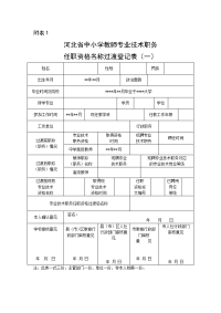 任职资格名称过度登记表