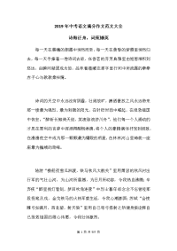 2019年中考语文满分作文范文大全24822