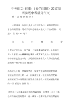 中考作文-叙事-《爱的回报》2017湖南娄底中考满分作文