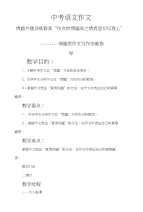 中考满分作文情感专题训练教案设计