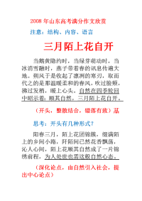 2008年山东高考满分作文欣赏